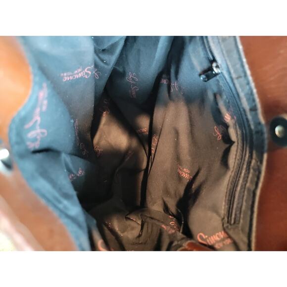 Vintage J Simone Crossbody Bag 70s MCM Woven Kilim Double Strap Brown Orange - Picture 10 of 11